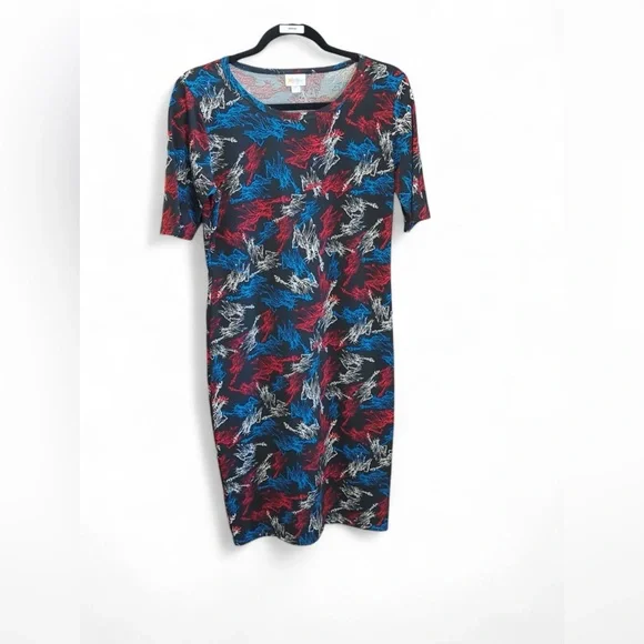 Lularoe Medium Statue of Liberty Print Dress - Blue, White and Red - Picture 2 of 2